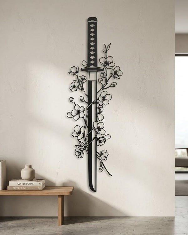 Floral Katana Wall Art