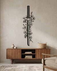 Floral Katana Wall Art