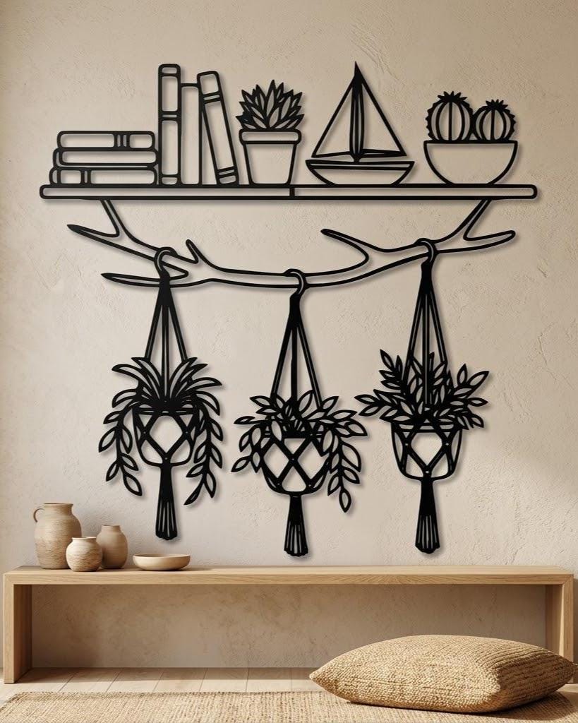 Vase Flowers Metal Wall Art