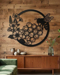 Bee and Honeycomb Wall Art