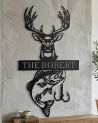 Hunting Fishing Metal Sign