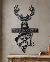 Hunting Fishing Metal Sign