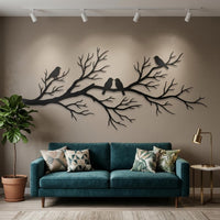 Bird Branch Metal Wall Decor