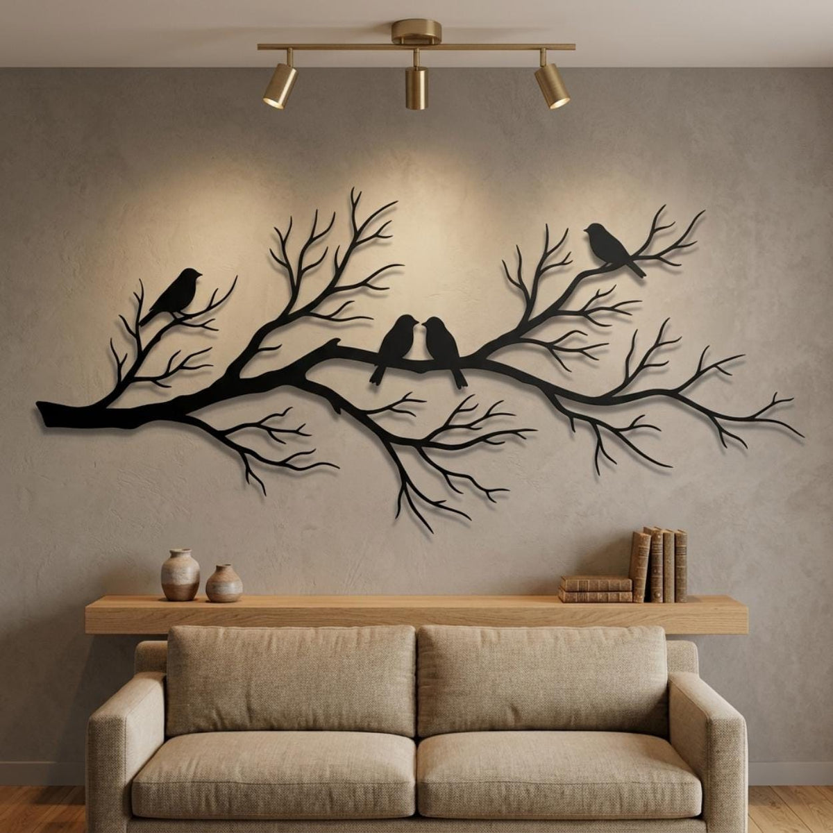 Bird Branch Metal Wall Decor