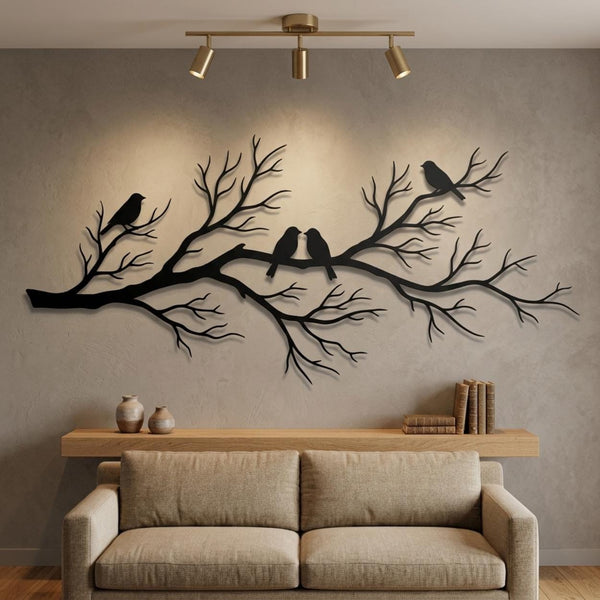 Bird Branch Metal Wall Decor
