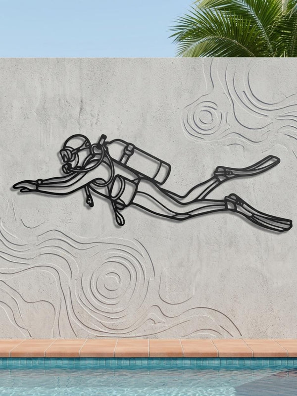 Scuba Diver Metal Wall Decor