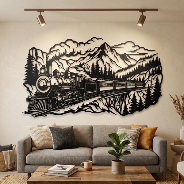 Steam Train Metal Wall Decor