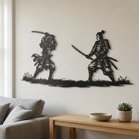 Samurai Duel Metal Wall Decor