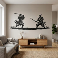 Samurai Duel Metal Wall Decor