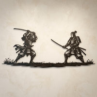 Samurai Duel Metal Wall Decor