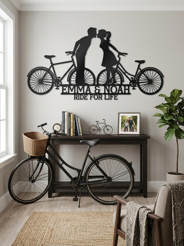 Couple Bike Metal Wall Decor
