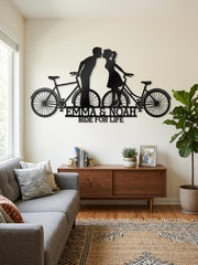 Couple Bike Metal Wall Decor