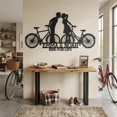 Couple Bike Metal Wall Decor