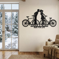 Couple Bike Metal Wall Decor