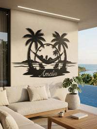 Tropical Hammock Metal Wall Decor