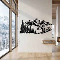 Ski Mountain Metal Wall Decor