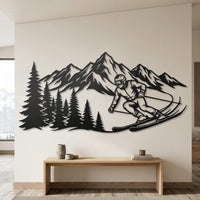 Ski Mountain Metal Wall Decor