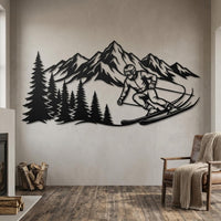 Ski Mountain Metal Wall Decor