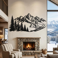 Ski Mountain Metal Wall Decor