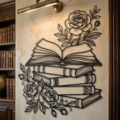 Floral Book Metal Wall Decor