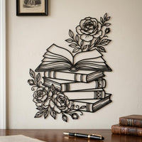 Floral Book Metal Wall Decor