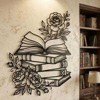 Floral Book Metal Wall Decor