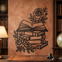 Floral Book Metal Wall Decor