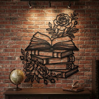 Floral Book Metal Wall Decor