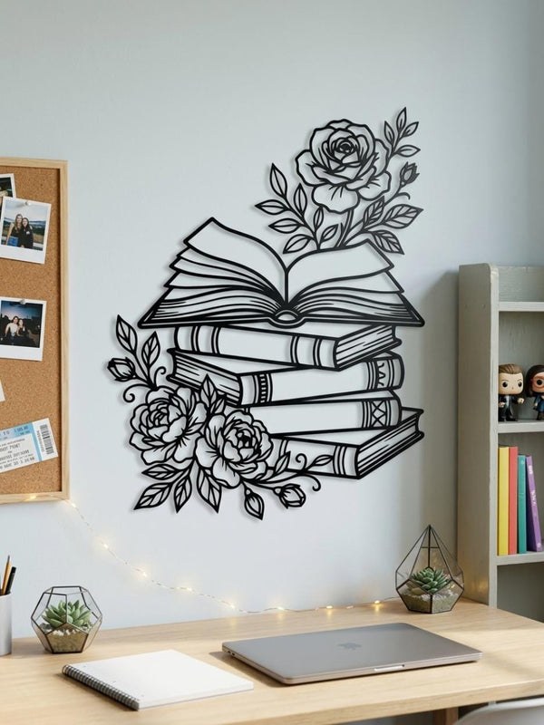 Floral Book Metal Wall Decor