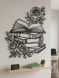 Floral Book Metal Wall Decor