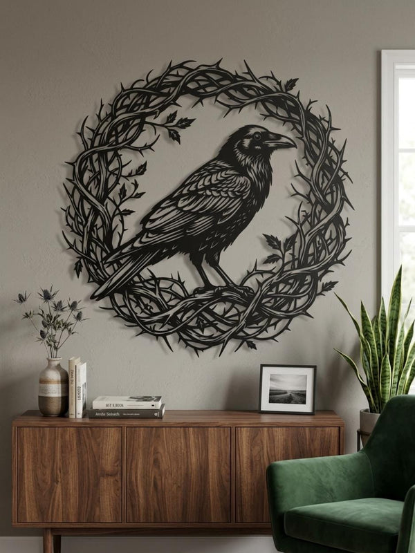 Mystic Raven Metal Wall Decor