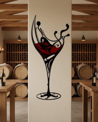 Colorful Wine Glass Metal Wall Decor