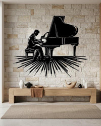 Piano Player Metal Wall Decor