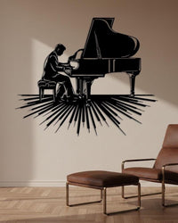Piano Player Metal Wall Decor