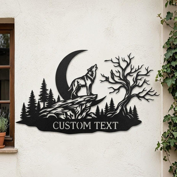 Wolf Howling Custom Metal Sign