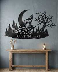 Wolf Howling Custom Metal Sign
