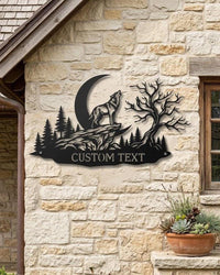 Wolf Howling Custom Metal Sign