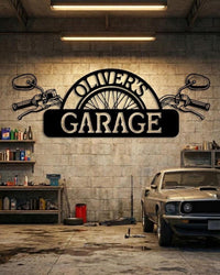 Custom Motorcycle Garage Metal Sign