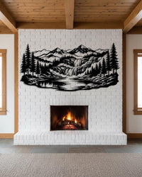 Mountain Waterfall Metal Wall Art