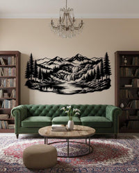 Mountain Waterfall Metal Wall Art