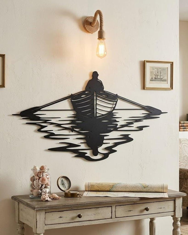 Rowboat Lake Metal Wall Art