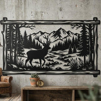 Mountain Deer Metal Wall Art