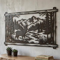 Mountain Deer Metal Wall Art