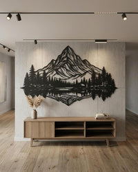 Mountain Lake Reflection Metal Wall Art