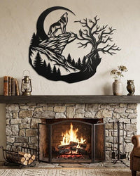 Wolf Metal Sign