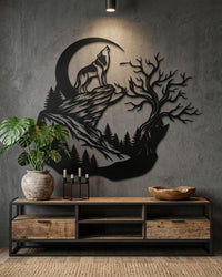 Wolf Metal Sign