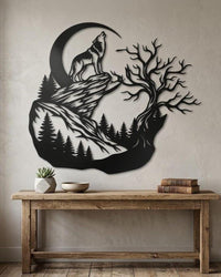Wolf Metal Sign