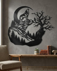 Wolf Metal Sign