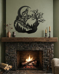 Wolf Metal Sign