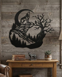 Wolf Metal Sign